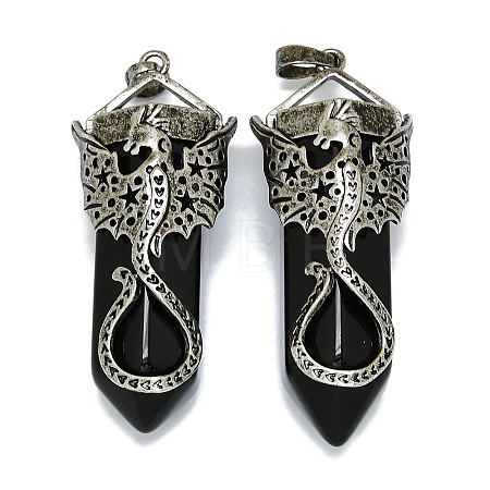 Natural Obsidian Faceted Pointed Bullet Big Pendants G-Q165-02AS-02-1