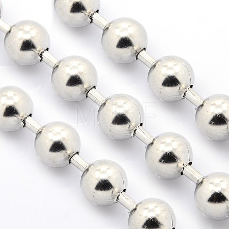 Tarnish Resistant Electroplate 304 Stainless Steel Ball Chains CHS-L001-10mm-P-1