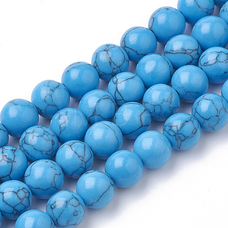 Synthetic Turquoise Beads Strands G-S295-11B-10mm-1