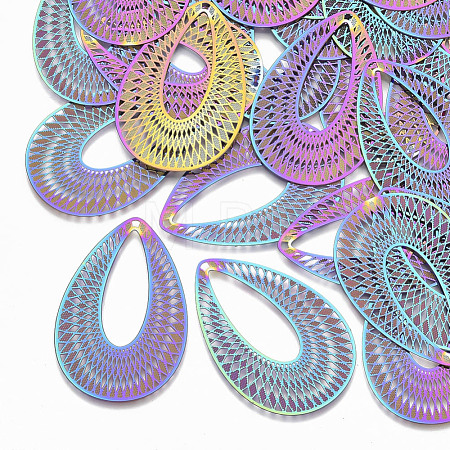 Ion Plating(IP) 304 Stainless Steel Filigree Pendants X-STAS-S108-87-1