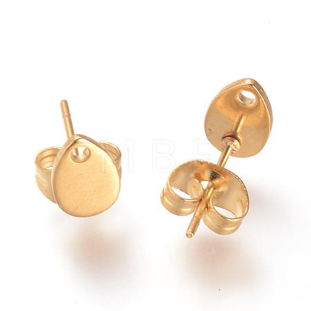 304 Stainless Steel Stud Earring Findings STAS-R063-38G-1