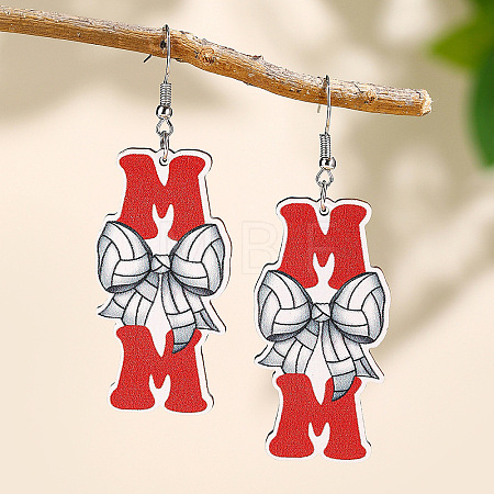 Mother's Day Wood Dangle Earrings FS-WG7FF6E-08-1