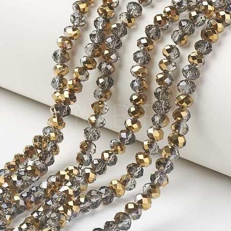 Electroplate Transparent Glass Beads Strands EGLA-A034-T4mm-O06-1