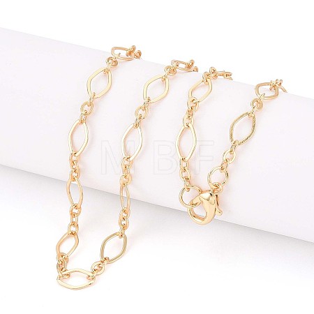 Brass Cable Chains Necklace Making MAK-S072-16B-G-1