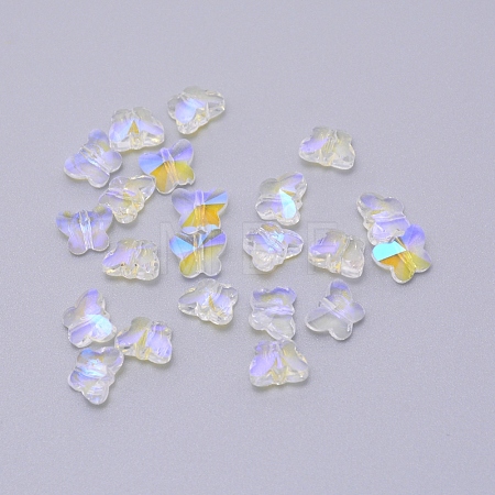 Transparent Electroplate Glass Beads GLAA-P037-02B-AB04-1