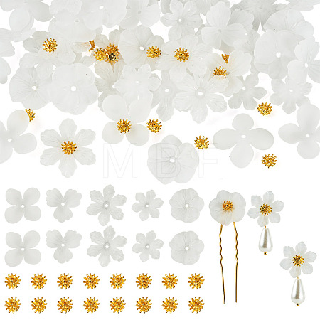 50Pcs 5 Styles Transparent Acrylic Bead Caps MACR-TA0002-88-1