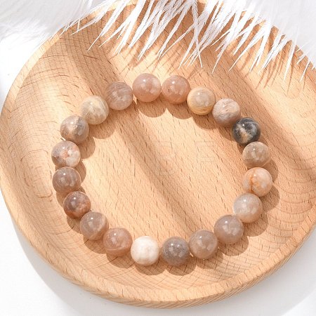 Natural Sunstone Stretch Bracelets X-BJEW-E373-10mm-04-1