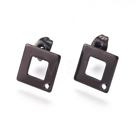 304 Stainless Steel Stud Earring Findings Ion Plating(IP) STAS-O119-13B-1