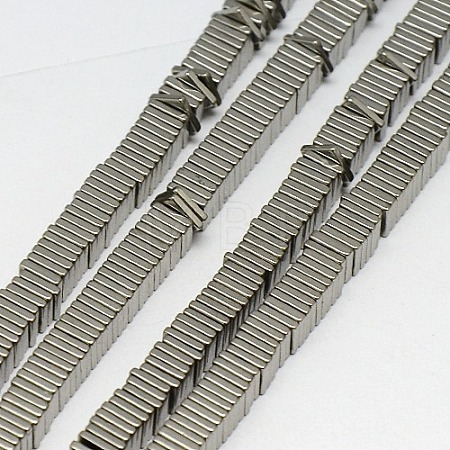 Electroplate Non-magnetic Synthetic Hematite Heishi Beads Strands G-J171A-4x4mm-02-1