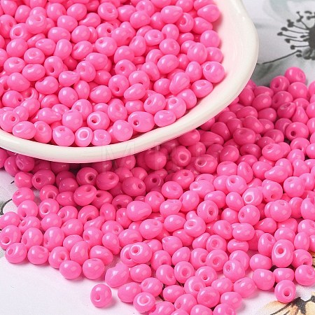6/0 Opaque Baking Paint Glass Seed Beads SEED-M012-02A-22-1