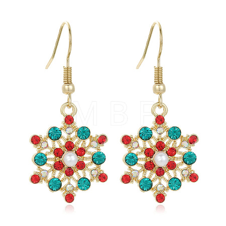 Snowflake Alloy Imitation Pearl Dangle Earrings FS-WGD9918-12-1