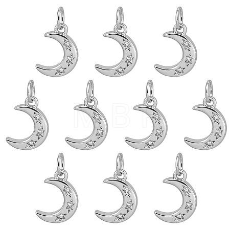 10Pcs Brass Charms KK-BC0015-66B-1