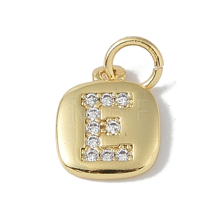 Rack Plating Brass Micro Pave CLear Cubic Zirconia Charms KK-E110-14G-E-1