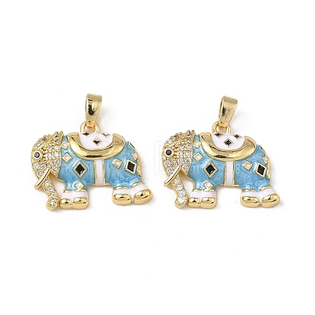 Brass Micro Pave Cubic Zirconia Pendants KK-F924-20C-G04-1