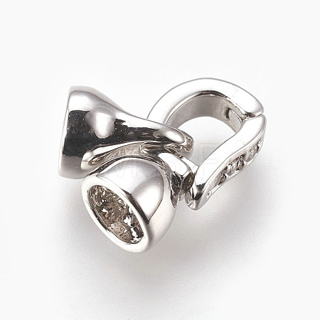 Brass Micro Pave Cubic Zirconia Fold Over Clasps LS-KK-P164-05P-1