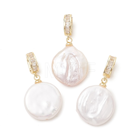 Natural Baroque Keshi Pearl Pendants PALLOY-JF05494-1