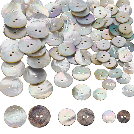 3 Style Natural Akoya Shell Buttons DIY-PH0009-79-1