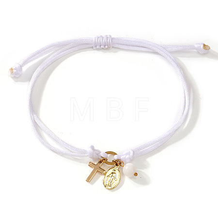 Handmade Adjustable Brass Cord Charm Bracelets OH6881-3-1