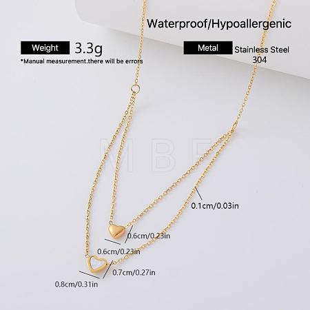 304 Stainless Steel Resin Pendant Double Layer Necklaces for Women OK0426-5-1