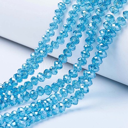 Electroplate Glass Beads Strands EGLA-A034-T8mm-A13-1