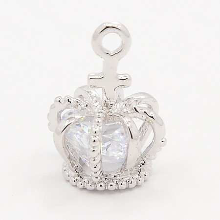 Brass Micro Pave Cubic Zirconia Pendants ZIRC-L008-40B-1
