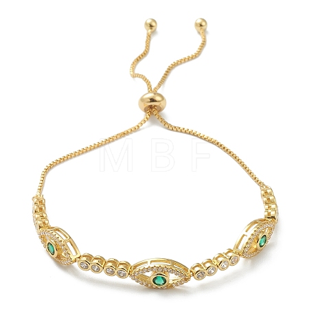 Horse Eye Cubic Zirconia Slider Bracelet BJEW-SZ0002-08B-1