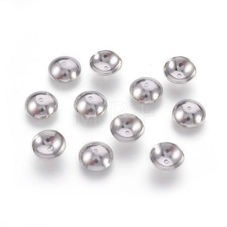 Non-Tarnish 201 Stainless Steel Bead Caps STAS-F188-16P-1