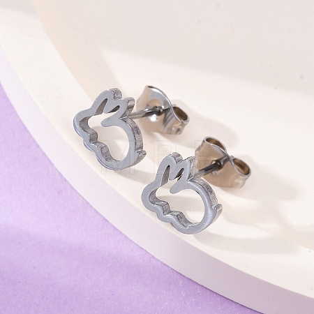 Tarnish Resistant 304 Stainless Steel Stud Earrings X-EJEW-N045-04P-1