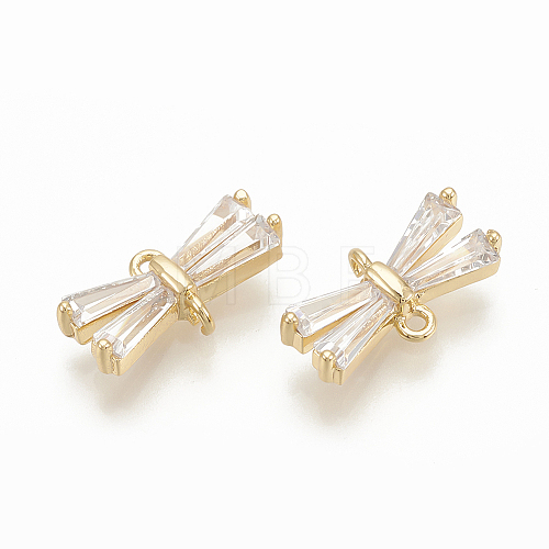 Brass Cubic Zirconia Links ZIRC-Q014-082G-1