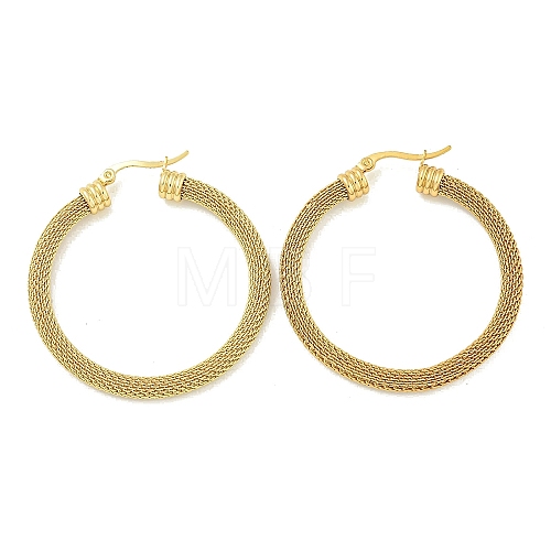 PVD Vacuum Plating 304 Stainless Steel Hoop Earrings for Women EJEW-G401-05C-G-1