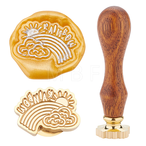 Brass Wax Seal Stamp AJEW-WH0192-026-1