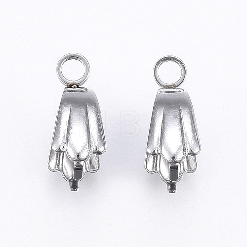 201 Stainless Steel Pendant Pinch Bails STAS-E437-26P-1