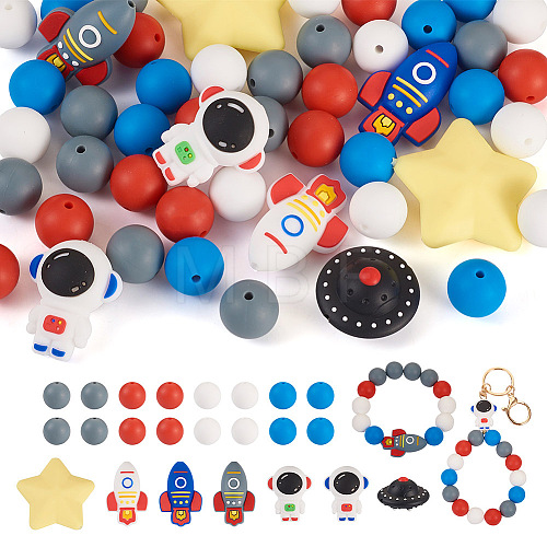  48Pcs 11 Style Silicone Beads SIL-TA0001-41-1