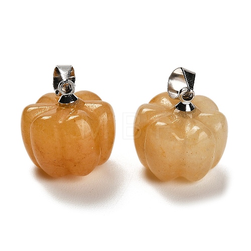 Natural Yellow Aventurine Pumpkin Charms G-K338-27P-04-1