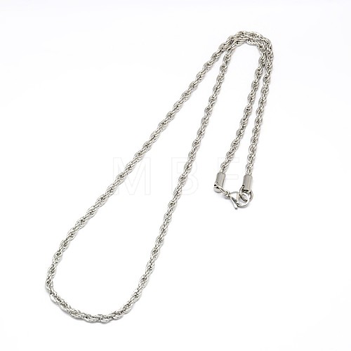 Fashionable 304 Stainless Steel Rope Chain Necklace Making STAS-A028-N052P-1