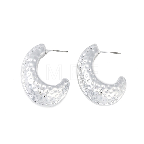 Texture Moon CCB Plastic Stud Earrings for Women EJEW-Q382-06P-1