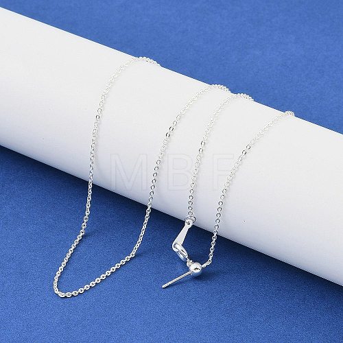 Brass Cable Chain Necklaces NJEW-U008-07S-1