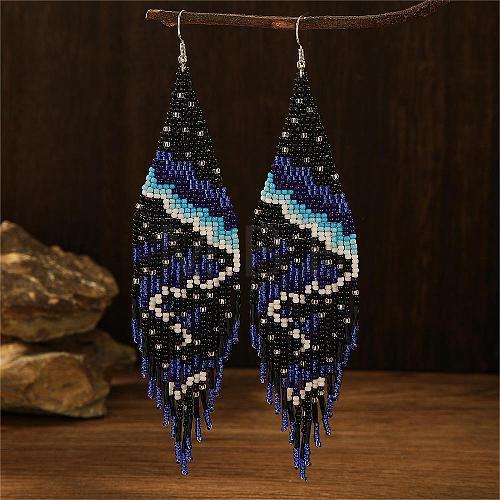 Bohemian Style Handmade Glass Bead Dangle Earrings for Daily Wear and Gifting ZG1988-1