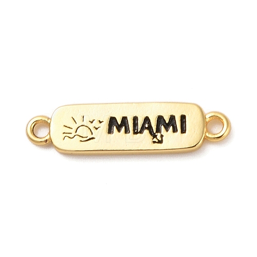 Beach Theme Rack Plating Brass Rectangle Connector Charms KK-P261-08A-G03-1