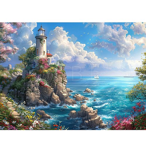 Lighthouse Island DIY Diamond Painting Kit PW-WG8E973-08-1