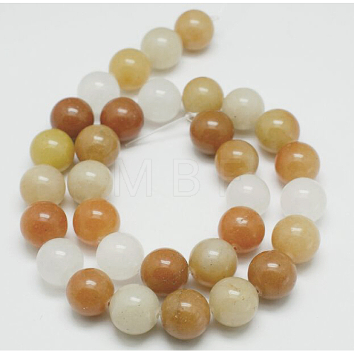 Natural Yellow Jade Beads Strands G-G150-6mm-1-1