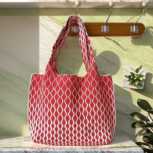 Polyester Knitting Tote Bags PW-WG80119-01-1