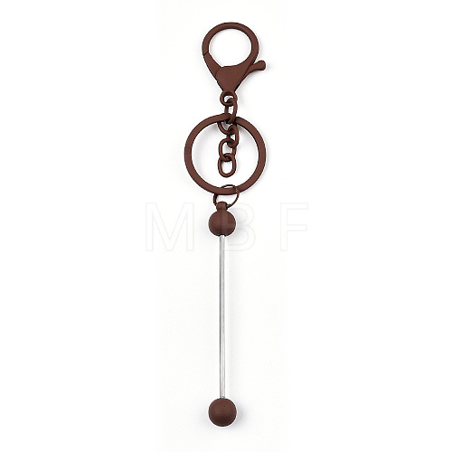 Spray Painted Alloy Bar Beadable Keychain for Jewelry Making DIY Crafts KEYC-A011-02M-1