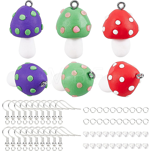 CHGCRAFT DIY Mushroom Dangle Earring Making Kits DIY-CA0003-91-1