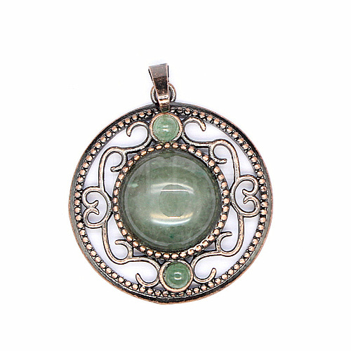 Retro Hollow Natural Aventurine Pendants PW-WG205B0-14-1