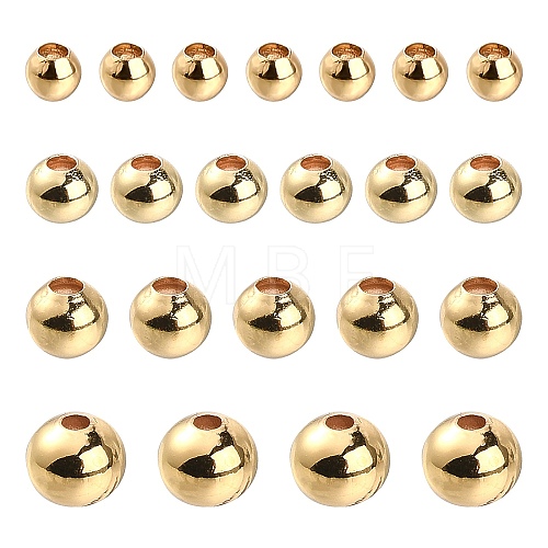 500Pcs 4 Styles Brass Round Spacer Beads KK-CJ0001-79-1