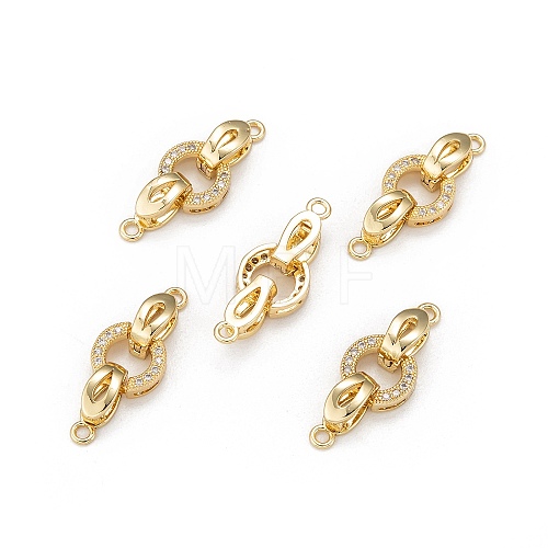 Brass Micro Pave Cubic Zirconia Fold Over Clasps X-KK-P164-12G-1