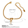 304 Stainless Steel Micro Pave Clear Cubic Zirconia Charm Bracelets WG4D47F-21-1