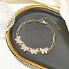 Alloy Full Crystal Rhinestone Butterfly Link Chain Anklets AJEW-AN00813-1