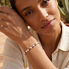Natural Amethyst & Imitation Pearl Beaded Bracelets for Women UB9347-1
